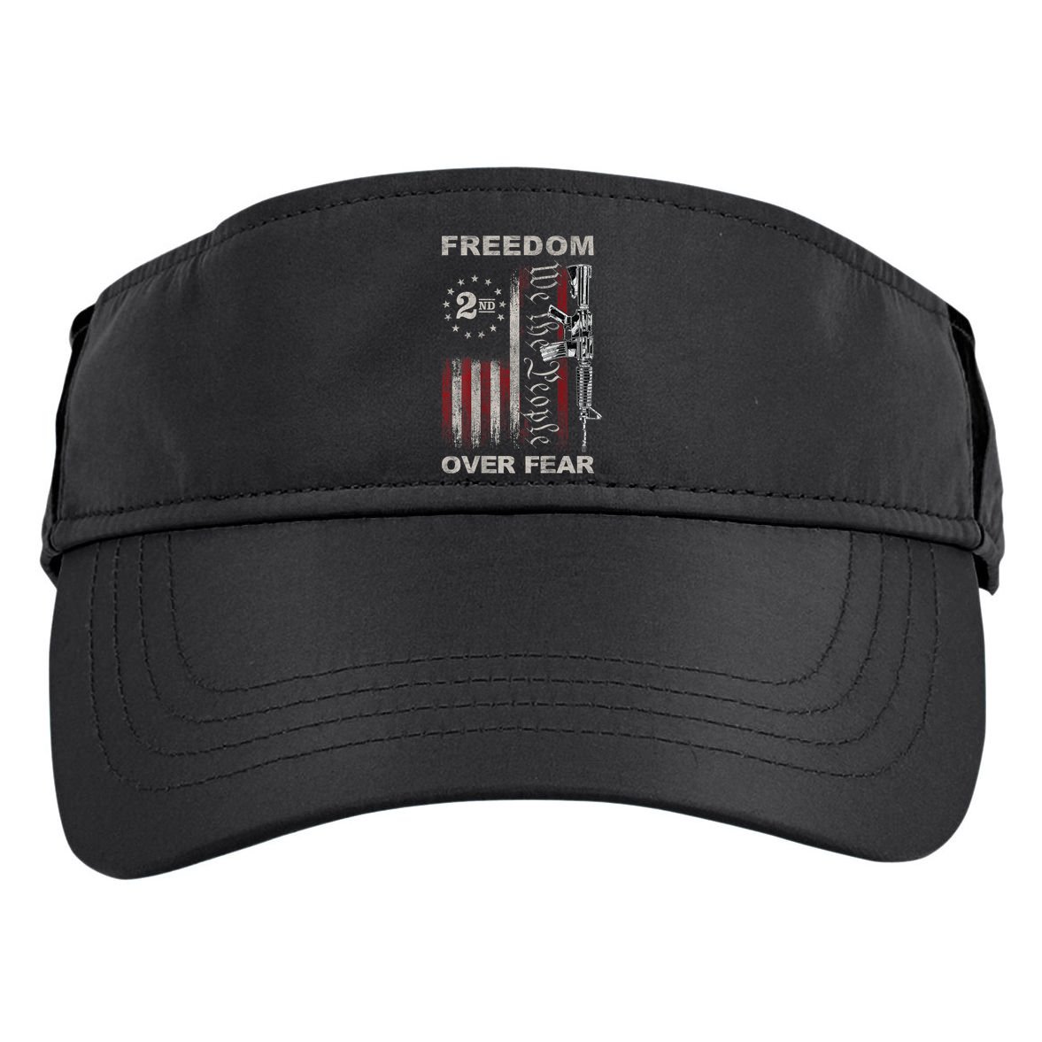 Freedom Over Fear 2nd Amendment Patriotic ProGun ON BACK Adult Drive Performance Visor