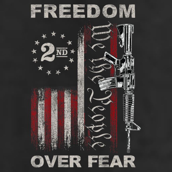 Freedom Over Fear 2nd Amendment Patriotic ProGun ON BACK 11oz C Handle Ceramic Mug