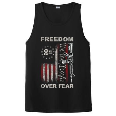 Freedom Over Fear 2nd Amendment Patriotic ProGun ON BACK PosiCharge Competitor Tank