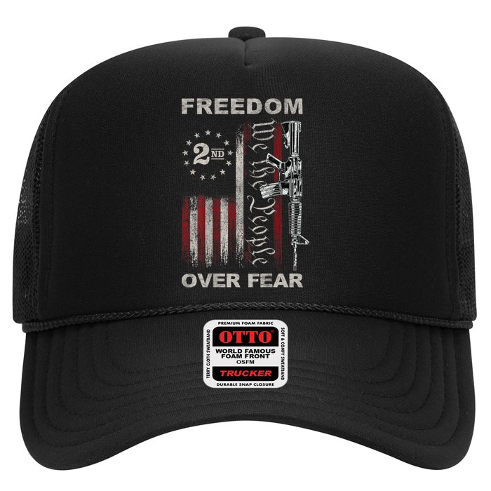 Freedom Over Fear 2nd Amendment Patriotic ProGun ON BACK Hat