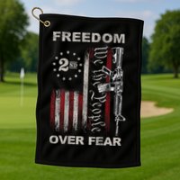Freedom Over Fear 2nd Amendment Patriotic ProGun ON BACK Golf Towel