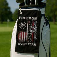 Freedom Over Fear 2nd Amendment Patriotic ProGun ON BACK Golf Towel