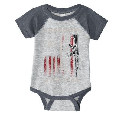 Freedom Over Fear 2nd Amendment Patriotic ProGun ON BACK Infant Baby Jersey Bodysuit