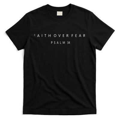Faith Over Fear Psalm 34 Christian Minimal Christian T-Shirt