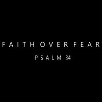 Faith Over Fear Psalm 34 Christian Minimal Christian Drawstring Bag