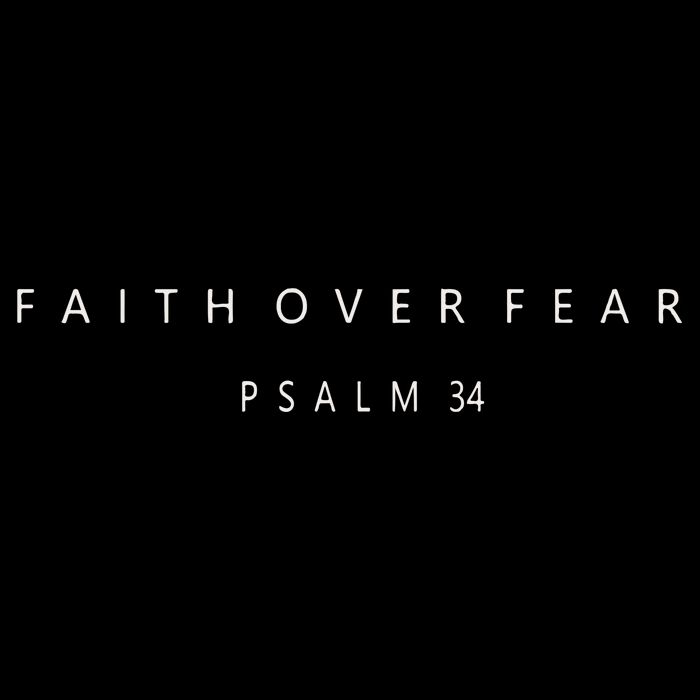 Faith Over Fear Psalm 34 Christian Minimal Christian Drawstring Bag