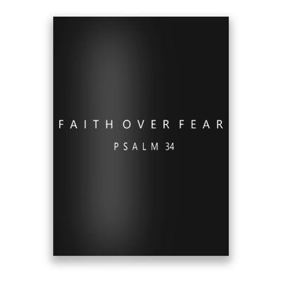 Faith Over Fear Psalm 34 Christian Minimal Christian Poster