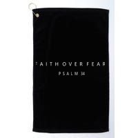 Faith Over Fear Psalm 34 Christian Minimal Christian Golf Towel
