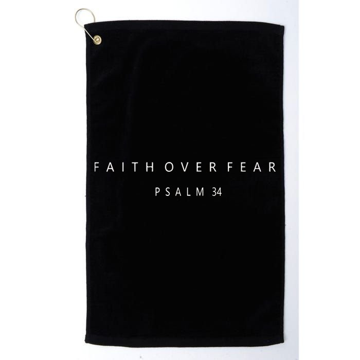 Faith Over Fear Psalm 34 Christian Minimal Christian Golf Towel