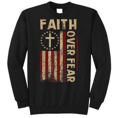 Faith Over Fear Patriotic Christian Sweatshirt