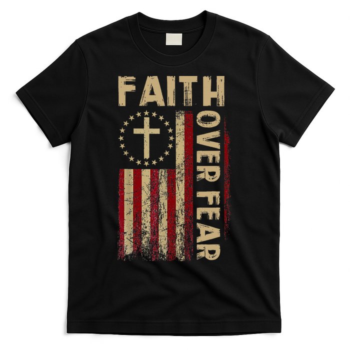 Faith Over Fear Patriotic Christian T-Shirt