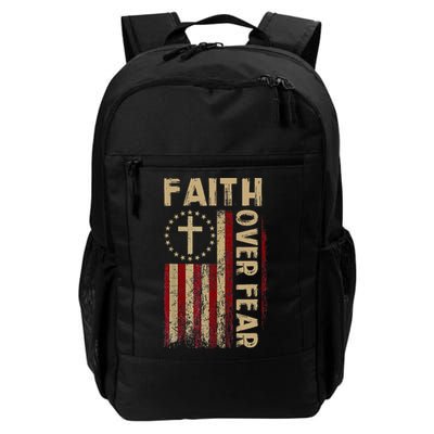 Faith Over Fear Patriotic Christian Backpack