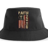Faith Over Fear Patriotic Christian Sustainable Bucket Hat