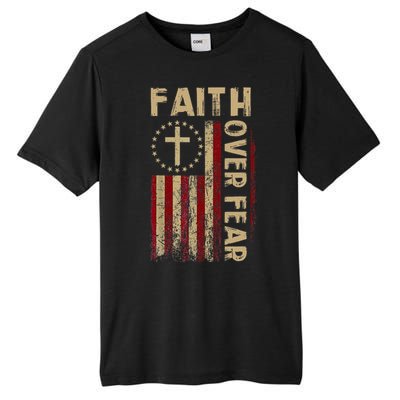 Faith Over Fear Patriotic Christian Tall Fusion ChromaSoft Performance T-Shirt