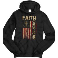 Faith Over Fear Patriotic Christian Tie Dye Hoodie