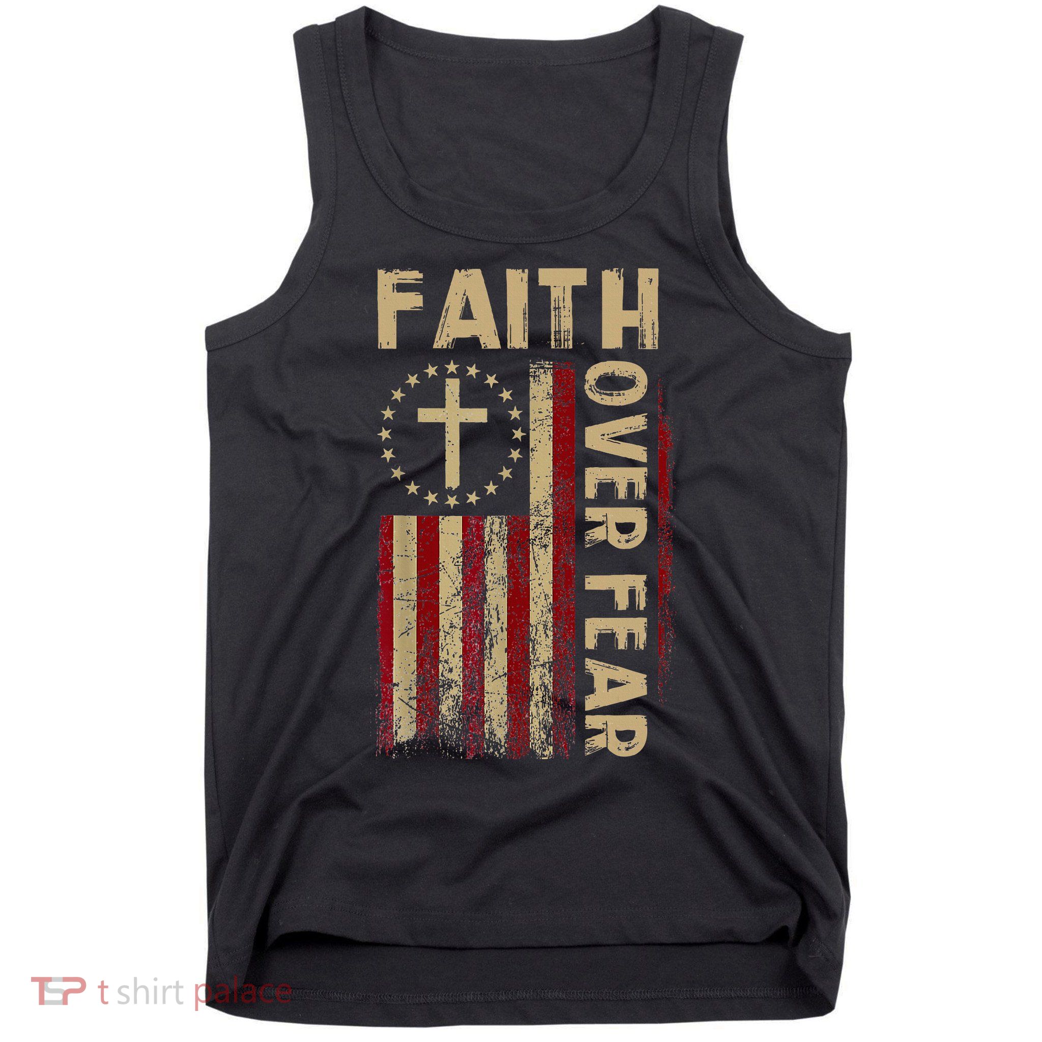 Faith Over Fear Patriotic Christian Tank Top