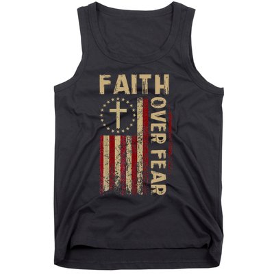 Faith Over Fear Patriotic Christian Tank Top