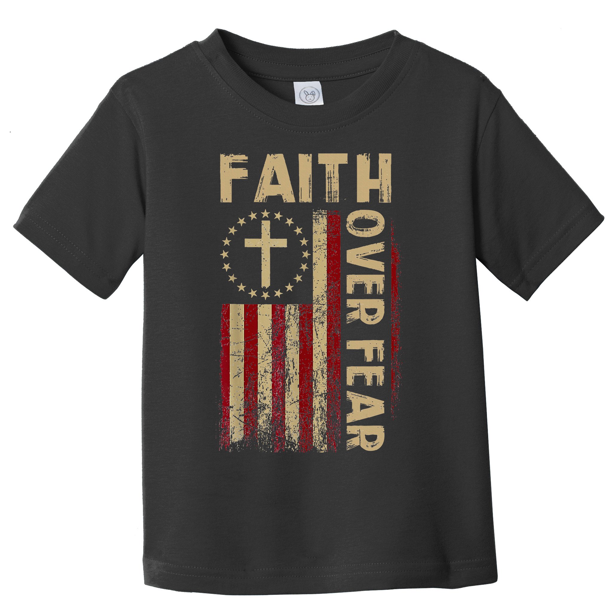 Faith Over Fear Patriotic Christian Toddler T-Shirt