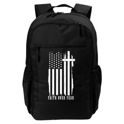 Faith Over Fear American Flag Jesus Patriotic Christian Gift Backpack