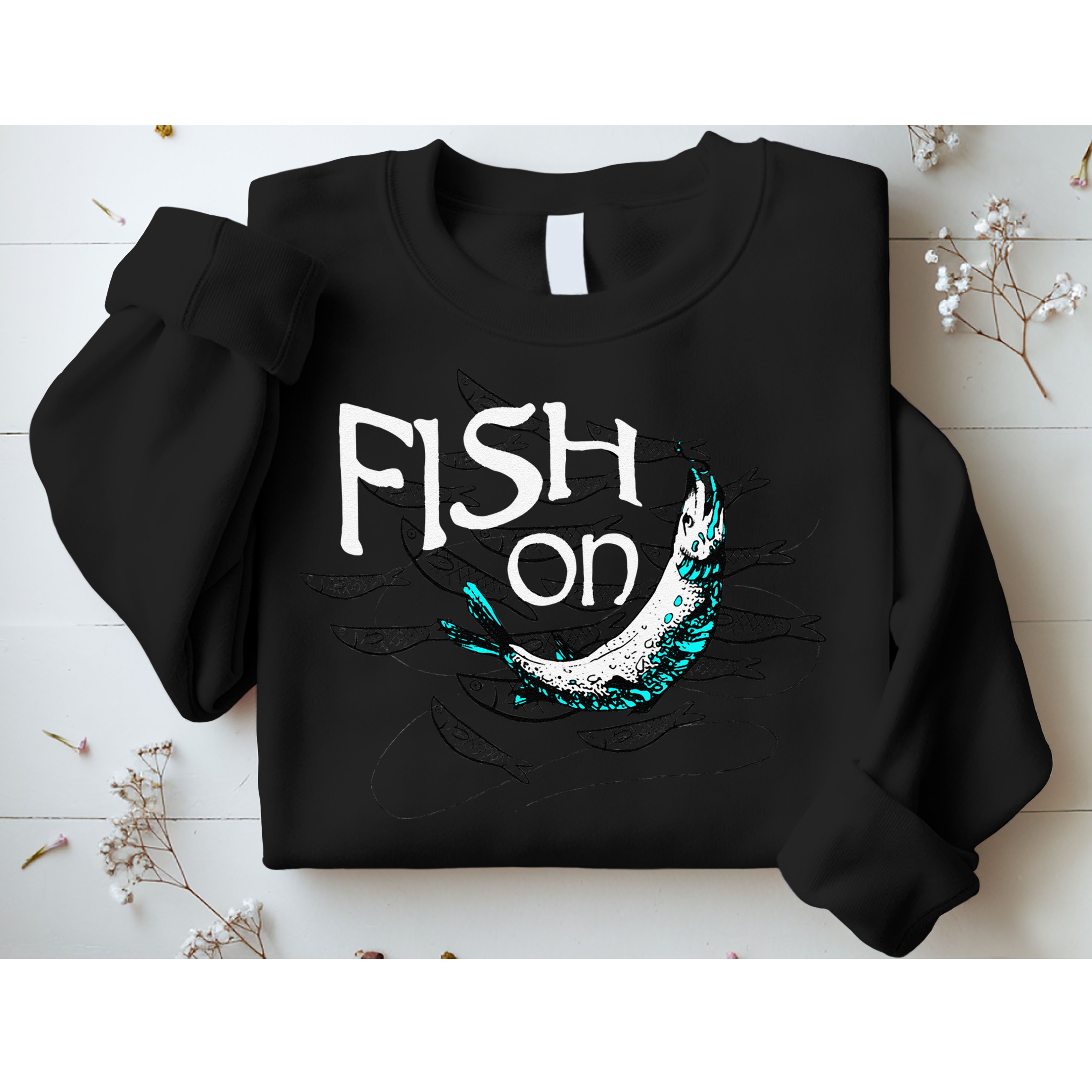 Fish On Fishing Gift For Bass Fisherman Fishing Gift Sweatshirt