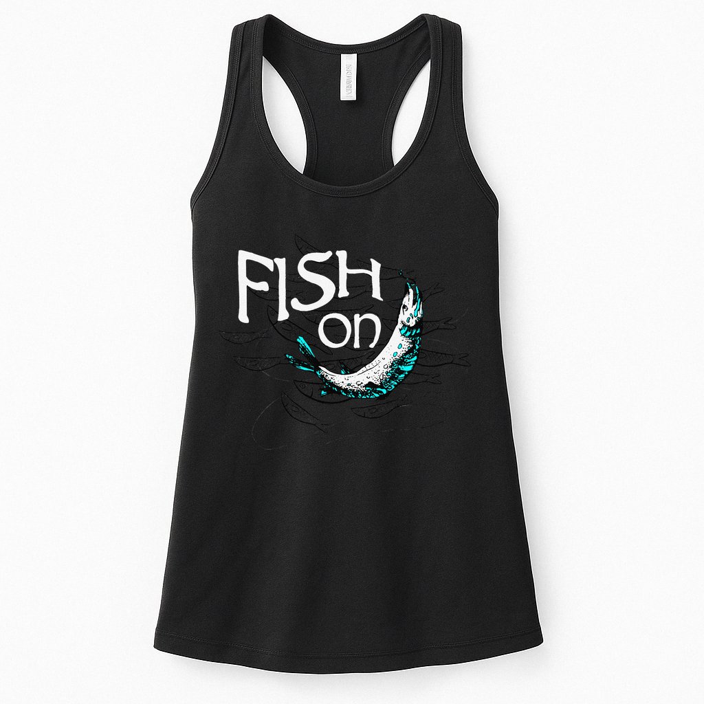 Fish On Fishing Gift For Bass Fisherman Fishing Gift Womens Tank Top