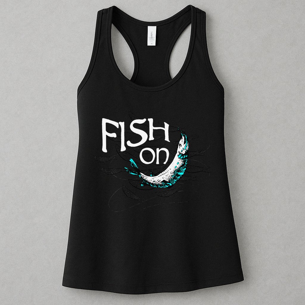 Fish On Fishing Gift For Bass Fisherman Fishing Gift Womens Tank Top