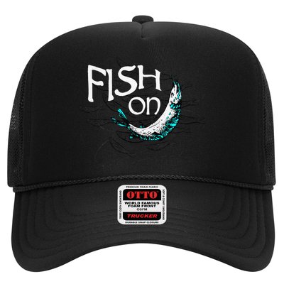 Fish On Fishing Gift For Bass Fisherman Fishing Gift Trucker Hat
