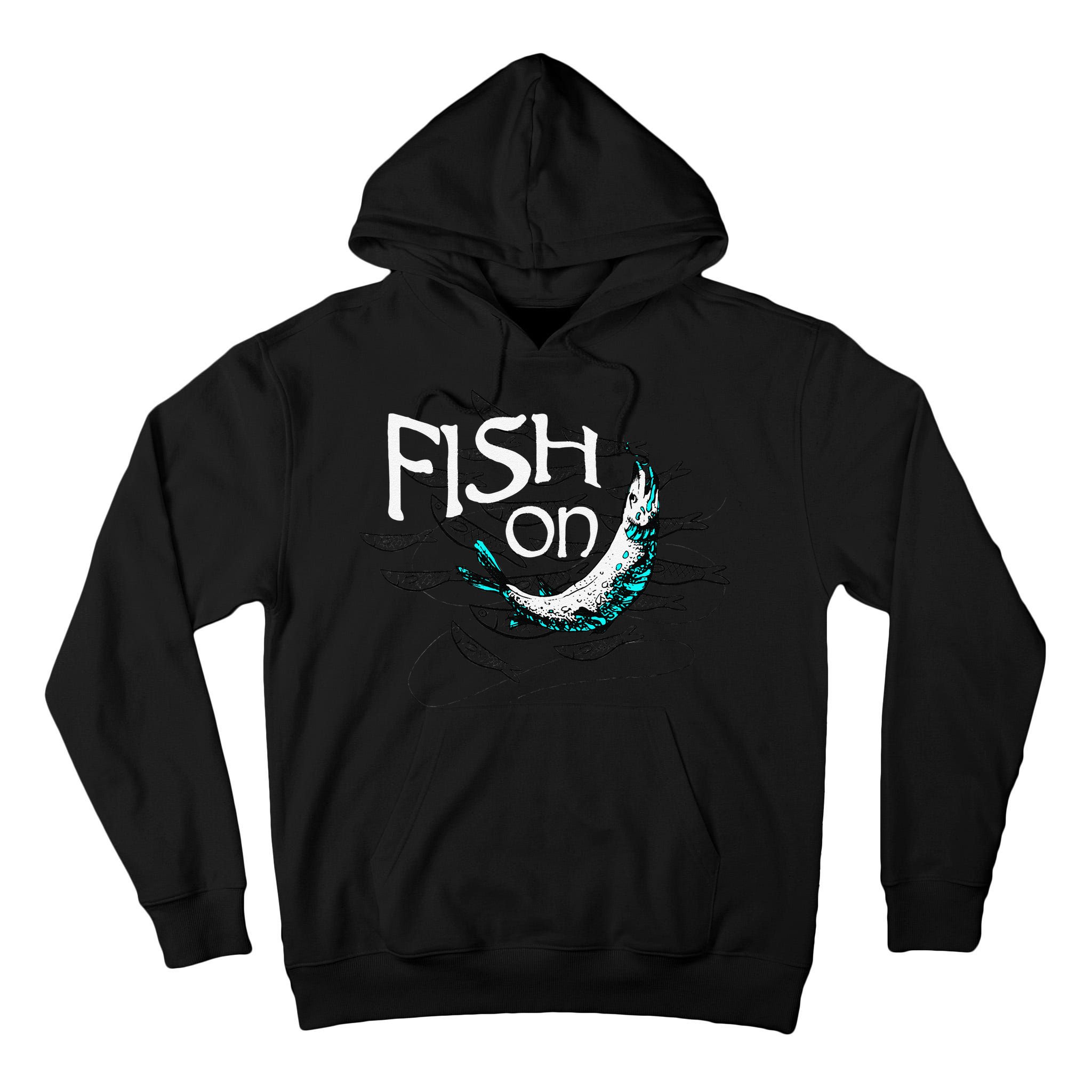 Fish On Fishing Gift For Bass Fisherman Fishing Gift Tall Hoodie