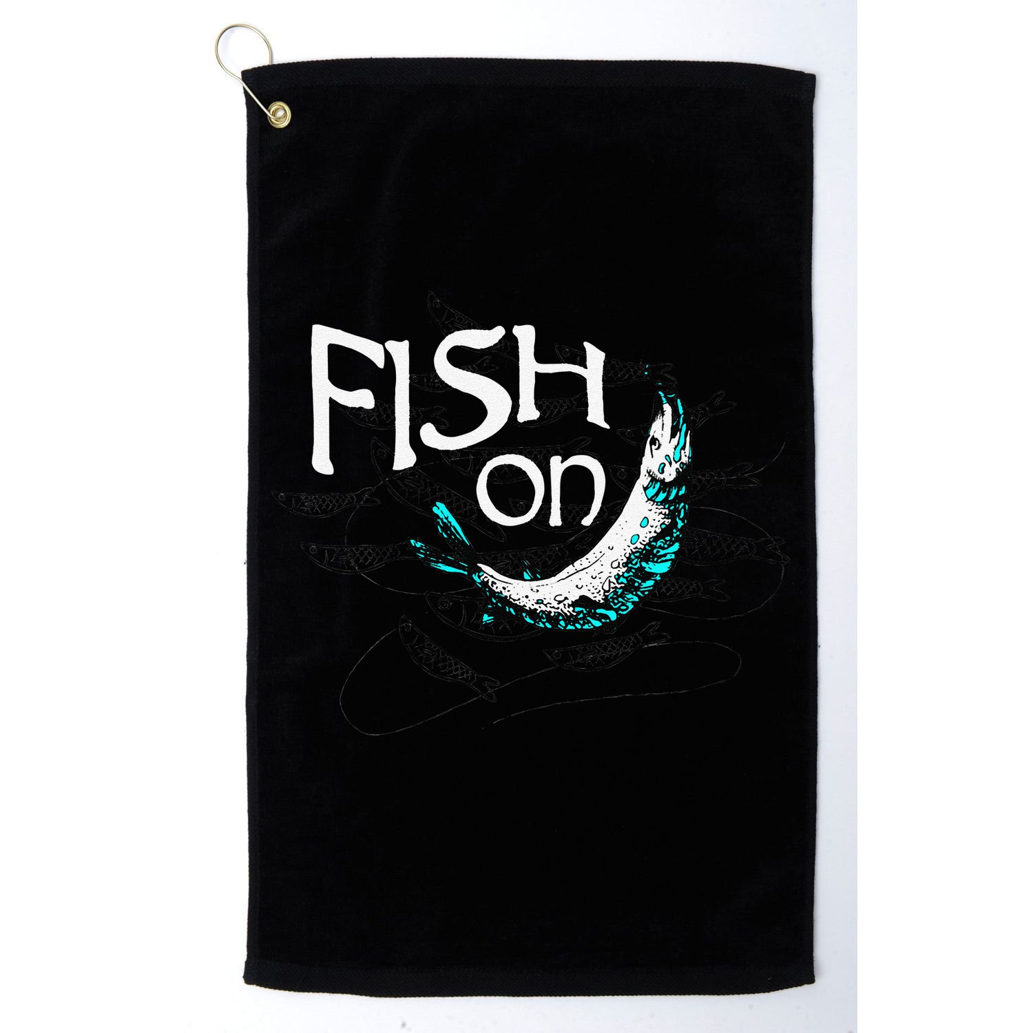 Fish On Fishing Gift For Bass Fisherman Fishing Gift Golf Towel