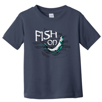 Fish On Fishing Gift For Bass Fisherman Fishing Gift Toddler T-Shirt