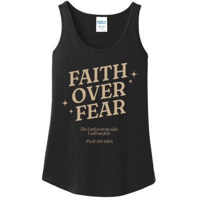 Faith Over Fear Christian Jesus Ladies Essential Tank