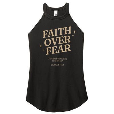 Faith Over Fear Christian Jesus Women’s Perfect Tri Rocker Tank