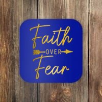 Faith Over Fear Christian Religious Bible Verse Gift Coaster