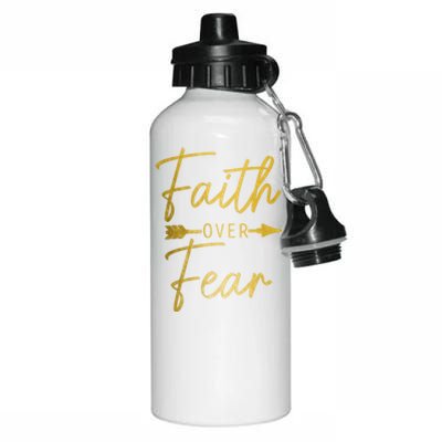 Faith Over Fear Christian Religious Bible Verse Gift Aluminum Water Bottle