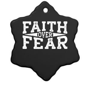 Faith Over Fear Christianity Ceramic Star Ornament