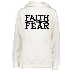 Faith Over Fear Christianity Womens Funnel Neck Pullover Hood