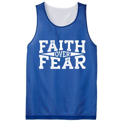 Faith Over Fear Christianity Mesh Reversible Basketball Jersey Tank