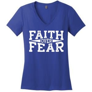 Faith Over Fear Christianity Women's V-Neck T-Shirt