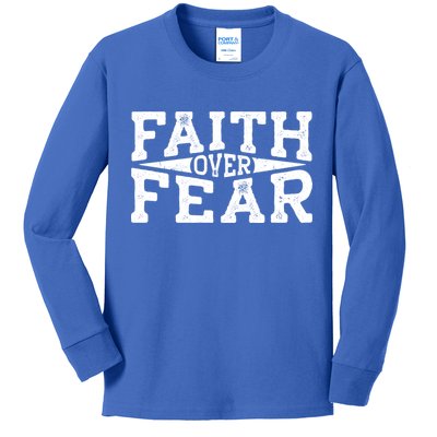 Faith Over Fear Christianity Kids Long Sleeve Shirt