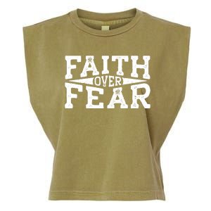 Faith Over Fear Christianity Garment-Dyed Women's Muscle Tee