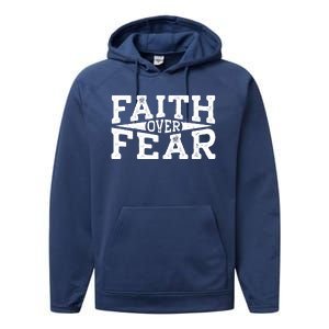 Faith Over Fear Christianity Performance Fleece Hoodie