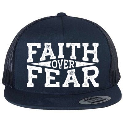 Faith Over Fear Christianity Flat Bill Trucker Hat