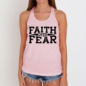 Faith Over Fear Christianity Women's Knotted Racerback Tank