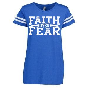 Faith Over Fear Christianity Enza Ladies Jersey Football T-Shirt