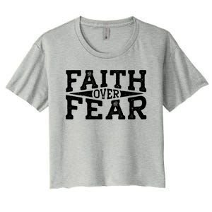 Faith Over Fear Christianity Women's Crop Top Tee