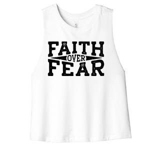 Faith Over Fear Christianity Women's Racerback Cropped Tank