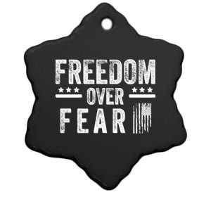 Freedom Over Fear Gift Ceramic Star Ornament