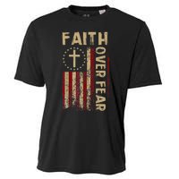 Faith Over Fear Patriotic Christian Cooling Performance Crew T-Shirt