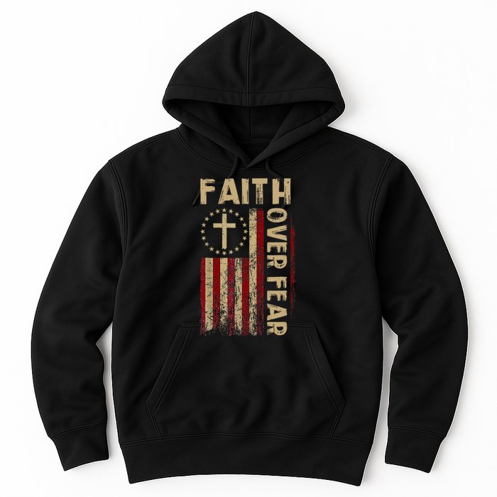 Faith Over Fear Patriotic Christian Hoodie