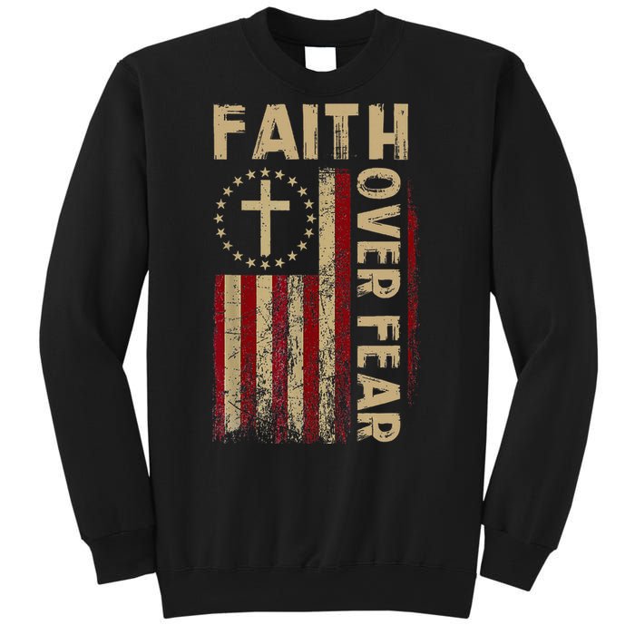 Faith Over Fear Patriotic Christian Sweatshirt